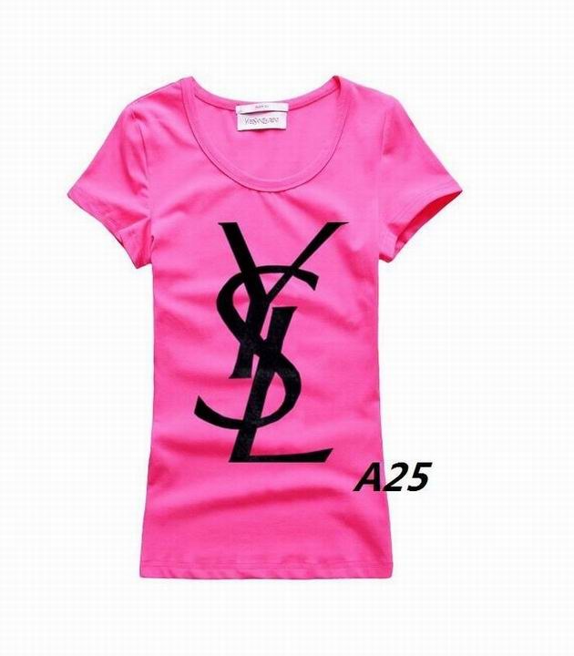 YSL short round collar T woman S-XL-236